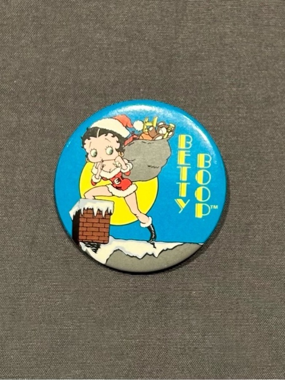 Vintage Betty Boop Christmas Themed Button Pin
